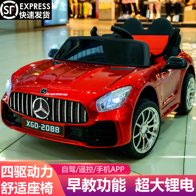 工厂直销儿童电动车四轮汽车宝宝玩具可坐人男女孩遥控车充电摇摆