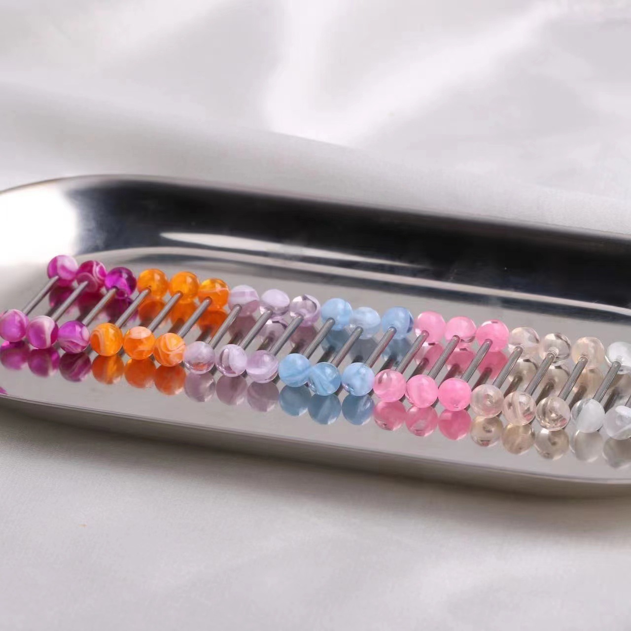 Cloud pattern acrylic tongue nail replacement ball 6mm accessories ball ear Bridge spare ball tongue nail DIY accessories ball puncture jewelry