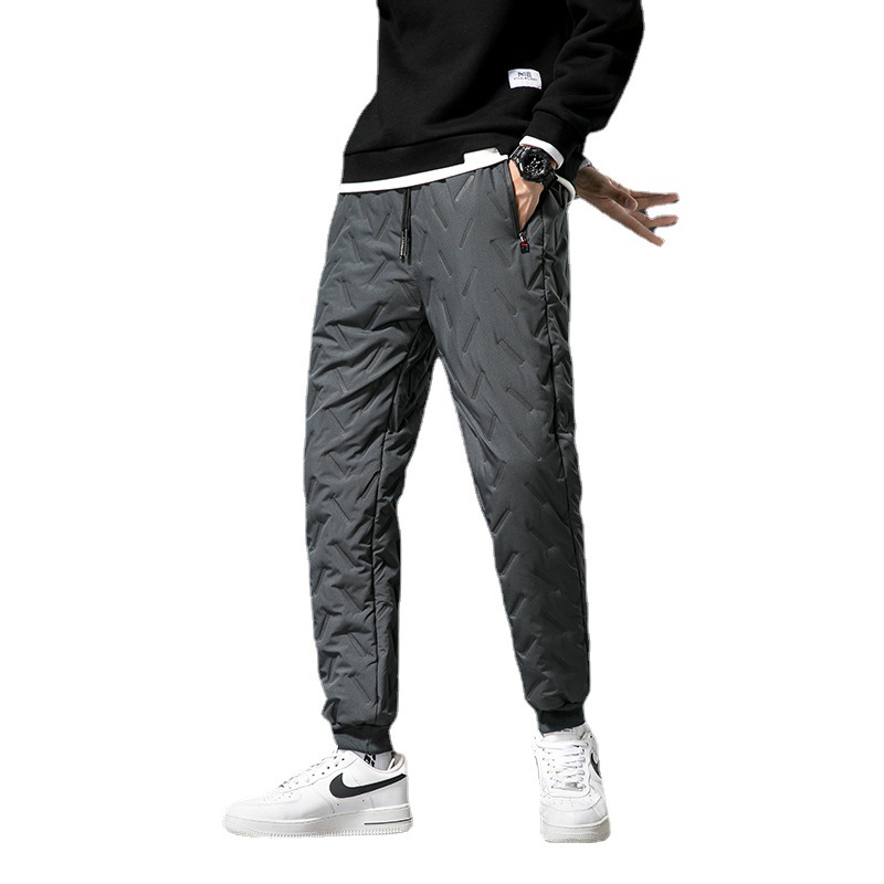 Windproof Cotton Pants for Men in Winter, Loose Plus Size, Plus Velvet and Thickened Casual Pants for Outer Wear, Middle-Aged and Elderly Thermal Pants