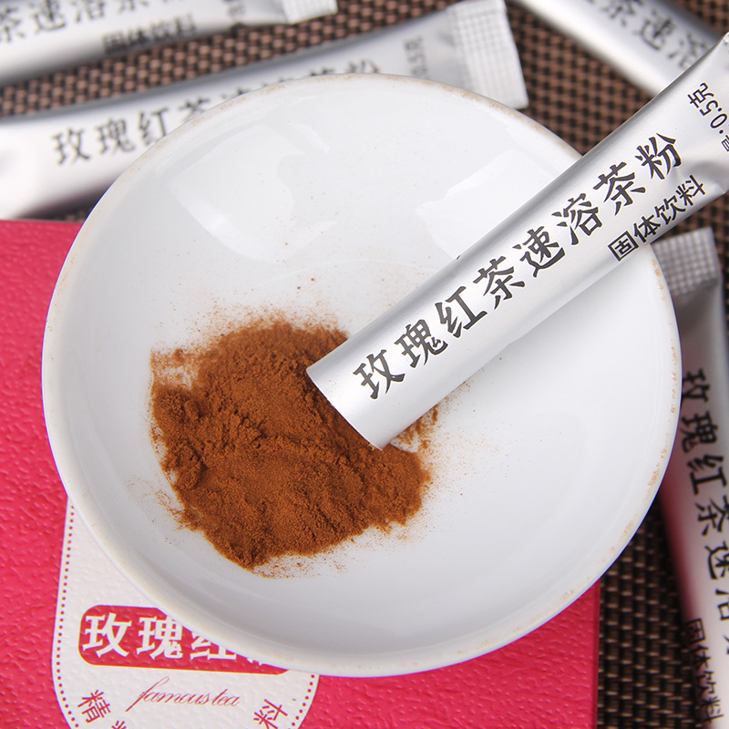 Yunnan Black Tea Rose Instant Tea Portable Rose Black Tea Powder Bag Extract Instant Drink Wholesale