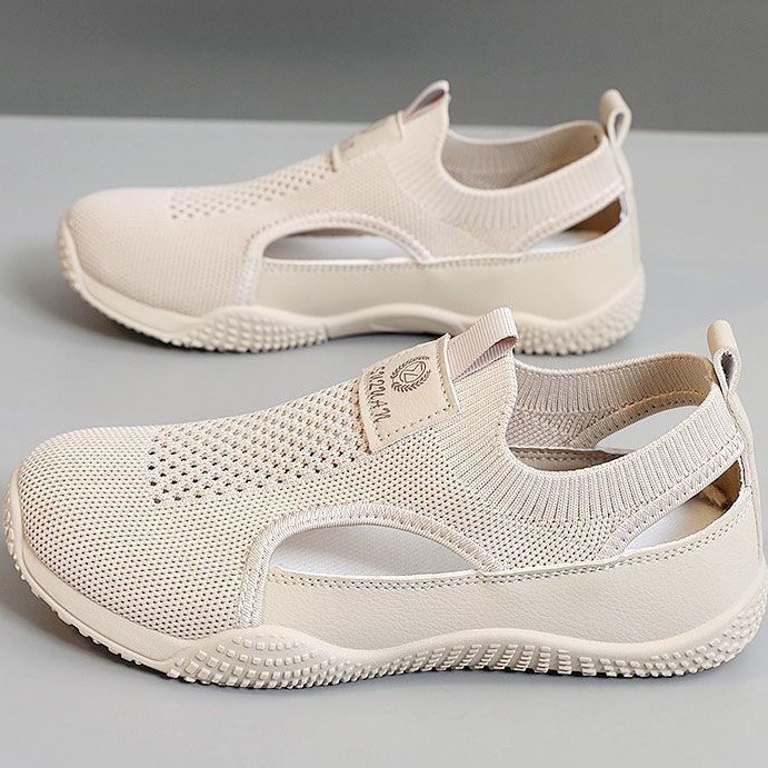 2025 White Shoes for Women Summer New K-Style Ins Female Students Casual Cut Out Versatile Fly Woven Women's Shoes