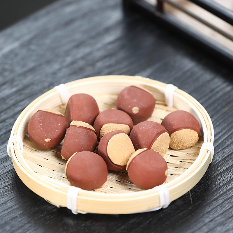 Yixing Purple Sand Tea Pet Peanut Ornaments Bionic Broad Bean Elongated Fruit Jujube Longan Chestnut Water Chestnut Ornaments Tea Set