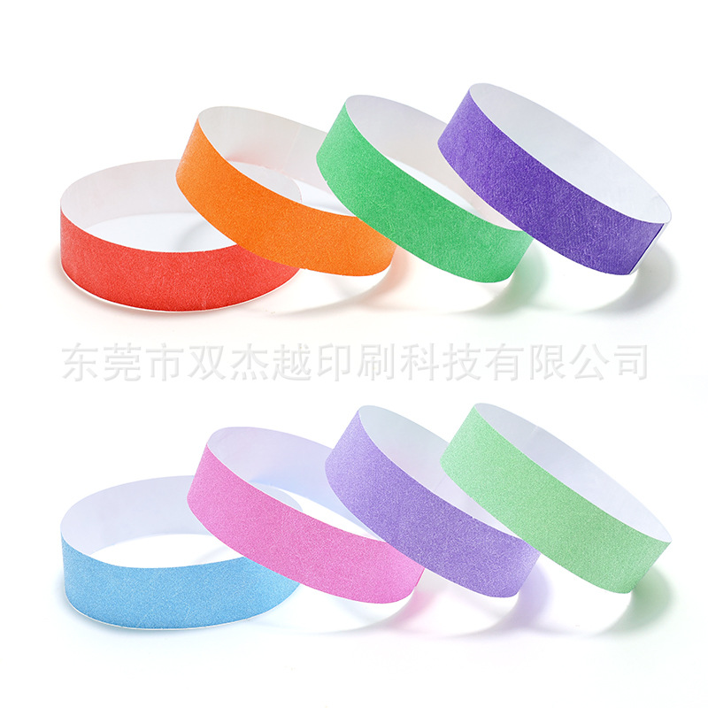 Disposable Solid Color DuPont Bracelet Entertainment Ticket Wrist Band Waterproof Ticket Paper Identification Band
