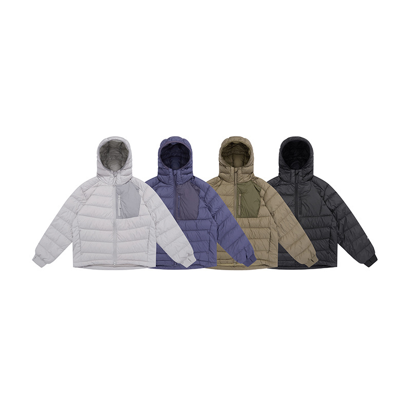 3M Outdoor Light Sports Colorblock Hooded Down Jacket Winter Casual Retro Mountain Anti-splashing Mountain Down Jacket