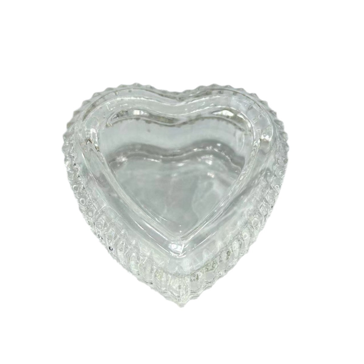 Heart-Shaped Jewelry Box Glass Aromatherapy Jar Household Earrings Jewelry Heart-Shaped Jewelry Glass Box Transparent Storage Box