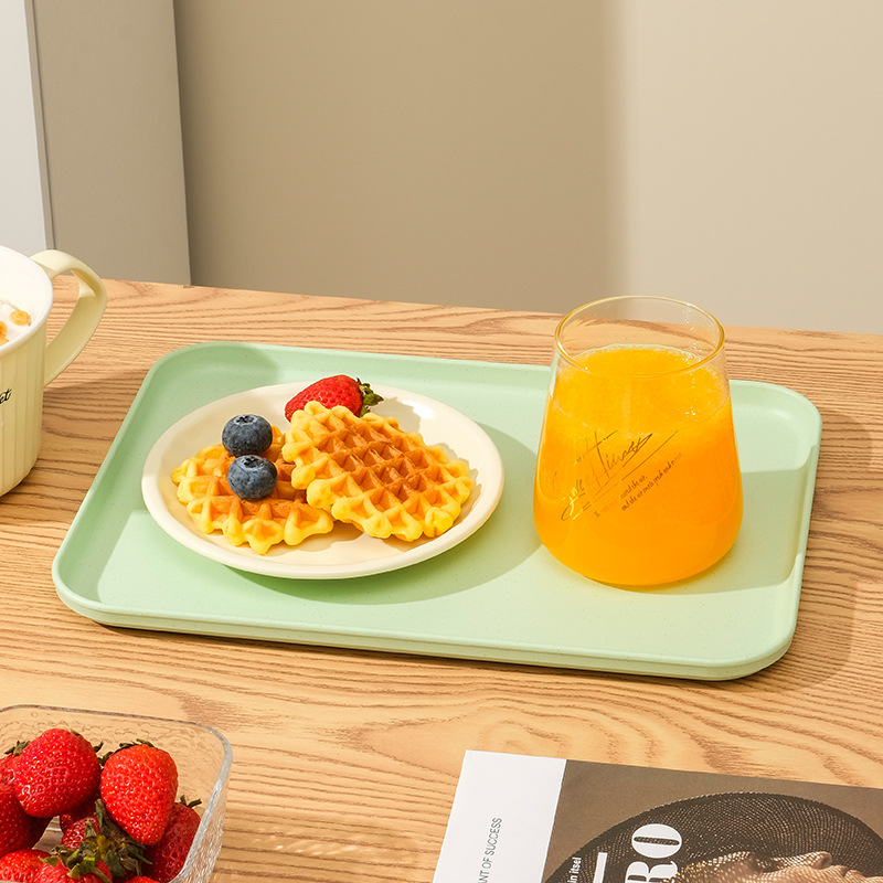 Nordic Rectangular Household Living Room Tray Dining Room Hotel Restaurant Fast Food Tray Simple Style Tea Cup Plastic Tray