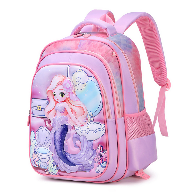 New 3D Leather Nylon Fabric Three-piece Set Trolley Schoolbag Primary School Student Schoolbag Large Capacity Portable Factory in stock