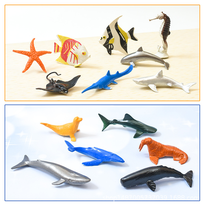 46 Mini Small Marine Animal Toys Artificial Model Doll Underwater World Dolphin Lobster Shark Crab