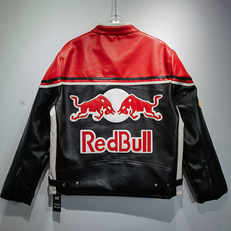 F1 Racing Suit Red Bull Leather Jacket Harley Motorcycle Riding Suit Motorcycle Jacket Short Cotton