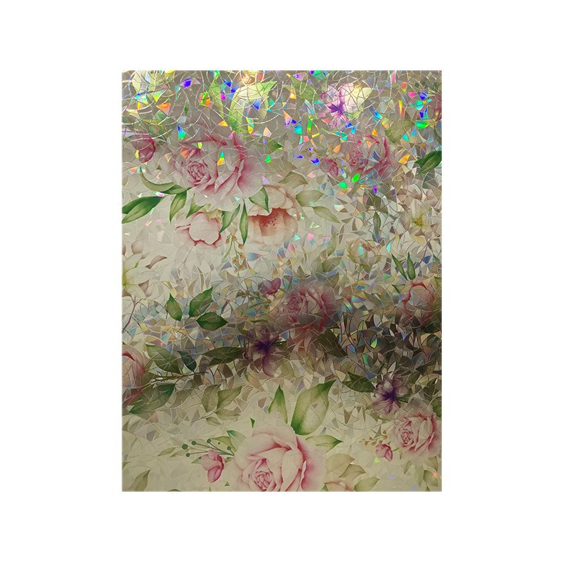 Retro Electrostatic Glass Film Colorful Laser Window Sticker Frosted Sunshade Heat Insulation Sun Protection Window in stock