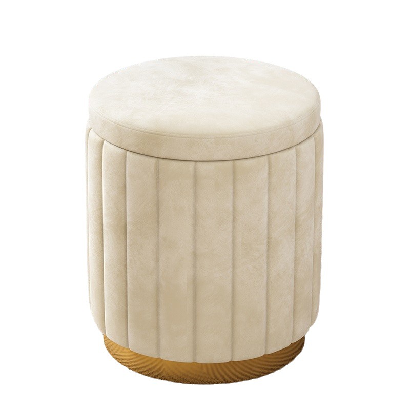 Makeup Stool Light Luxury Round Stool Chair Bedroom Cyber Popular Storage Bench Sofa Stool Dressing Table Stool Makeup Chair Small Size