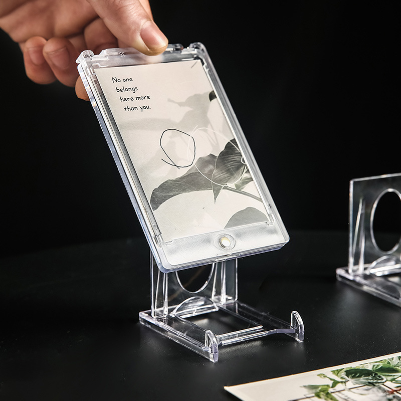 Transparent Bracket Card Brick Display Stand Acrylic Tripod Movable Adjusting Card Brick Bracket