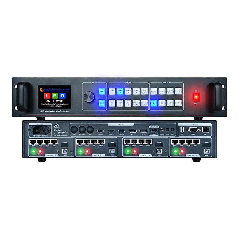 Full Color Screen Video Controller Ex2000-N Supports Nova System 16 Network Port Output Multi-Screen Video Processing