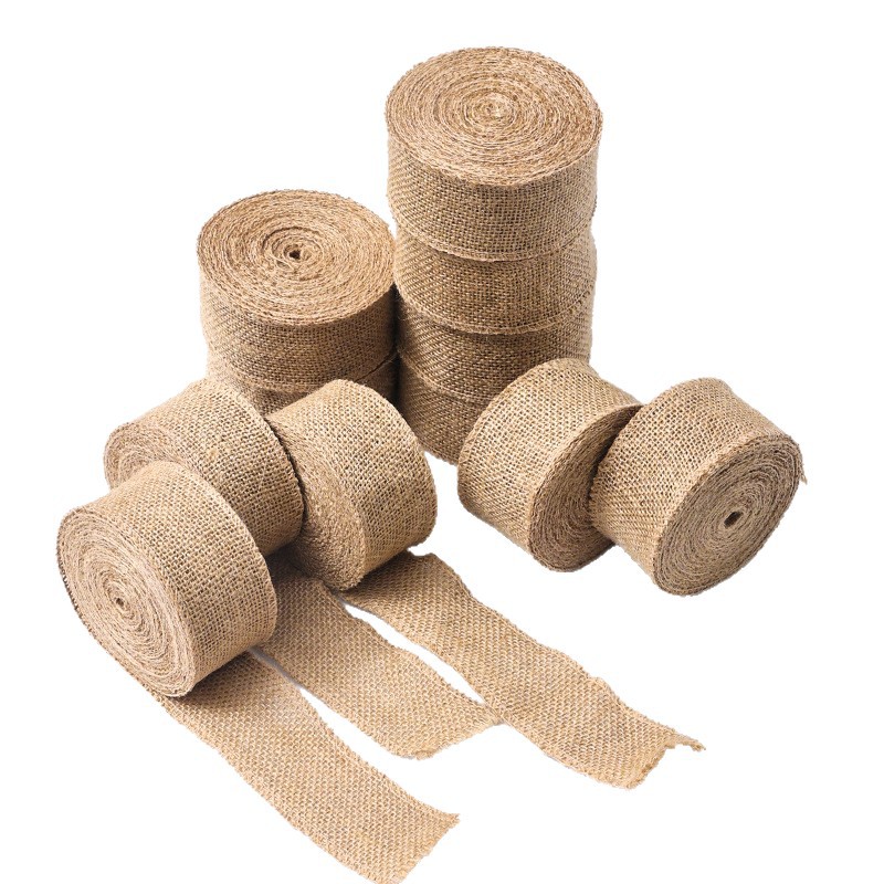 Плетеная джутовая лента, льняной рулон, подарочная бижутерия, накладка из льна, ручная работа, льняные полоски, оптовая продажа