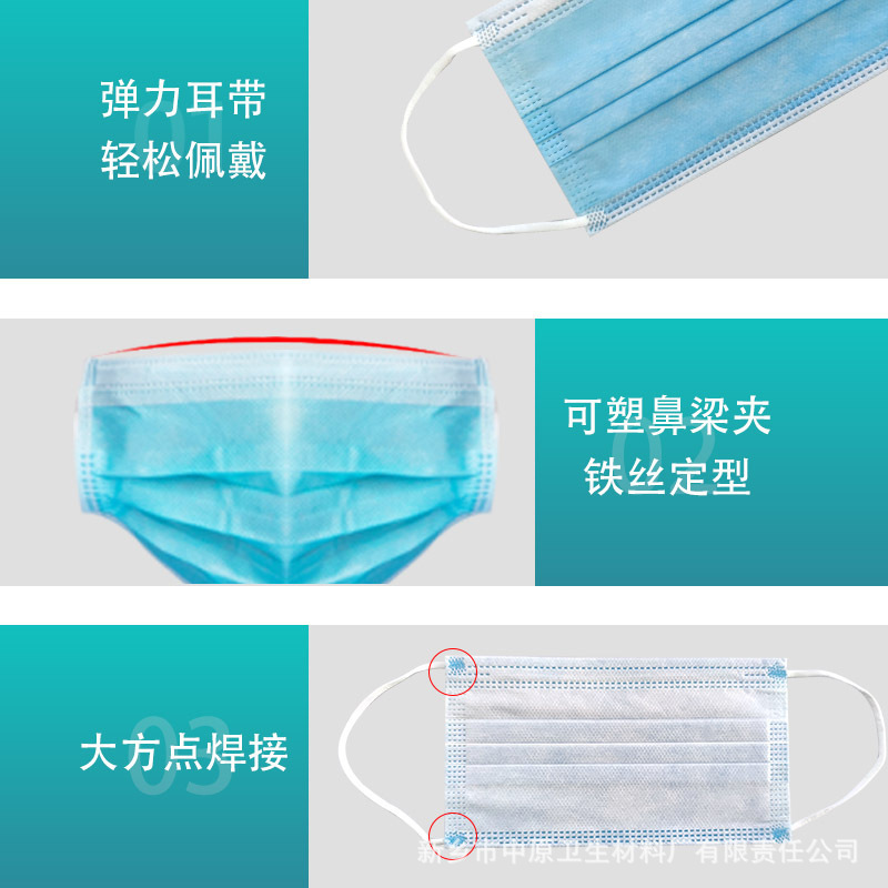 Hutai medical surgical blue disposable medical mask factory blue medical surgical mouth