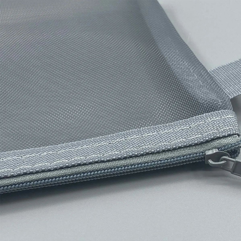 Transparent mesh pencil case large capacity zipper storage bag for students examination portable pencil bag stationery bag wholesale