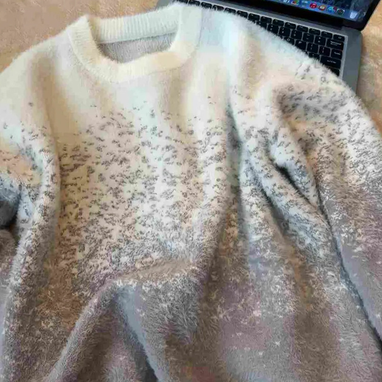 Tie-Dye Gradient Knitwear Men's Winter Couple's Knitwear Lazy Style High-End Retro Soft Waxy Bottoming Knitwear