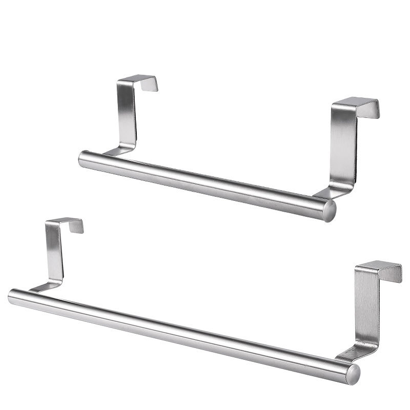 Manufacturer's Spot Stainless Steel Single Pole Towel Rack Kitchen Punch-Free Towel Hanging Rod Cabinet Door Back Rag Hanger