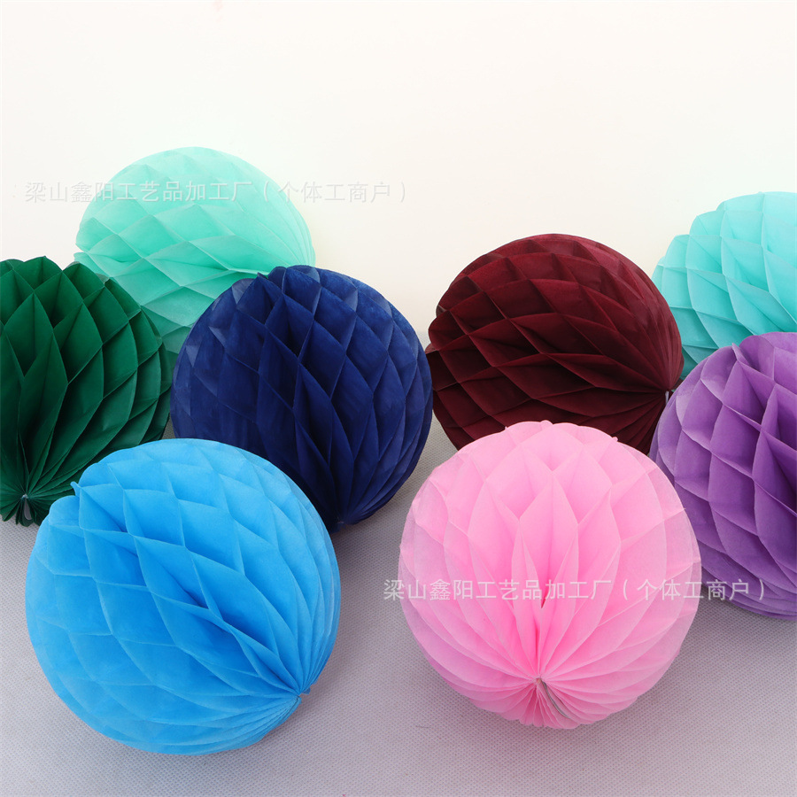 Paper Honeycomb Ball Garland New Year's Day Shopping Mall Event Party Wedding Background Decoration Colorful Honeycomb Ball