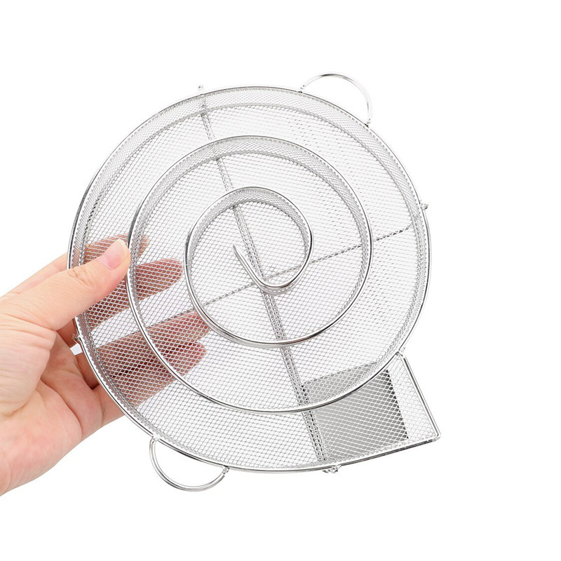 Large round smoke box stainless steel cold smoke generator outdoor snail charcoal barbecue smoke box small and medium