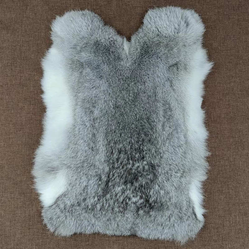 Оптовая продажа целой дымчатой серой кроличьей кожи, зимний кроличий мех, подушка для подлокотника автомобиля, сырьё для тёплых аксессуаров