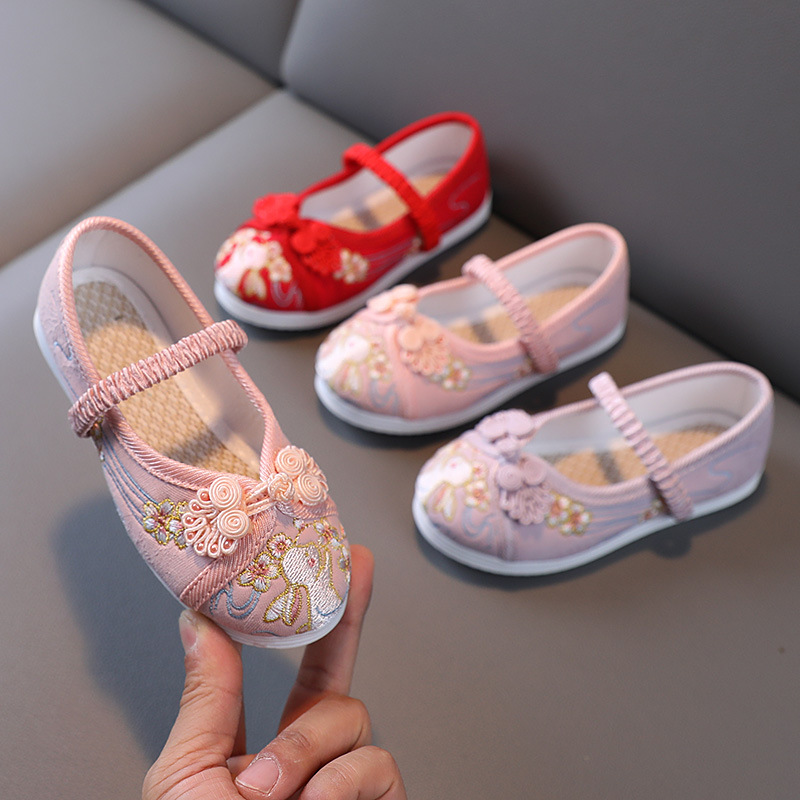 New Girls' Cloth Shoes, Kidsren's Embroidered Shoes, Ancient Style Shoes, Old Beijing Traditional Cloth Shoes, Kidsren's Shoes, Princess Baby Han Dynasty Shoes