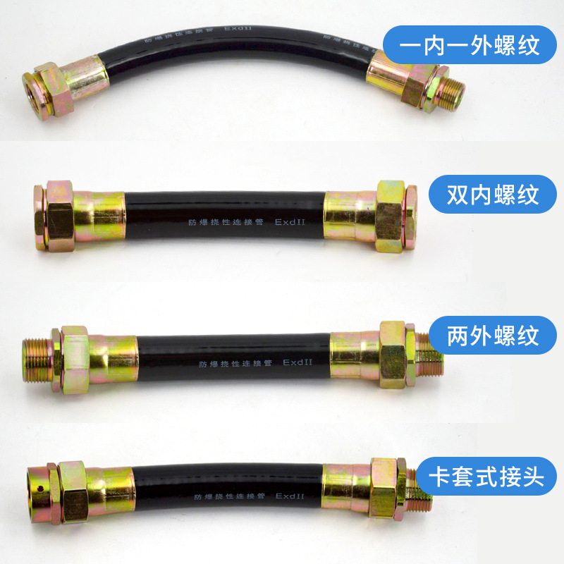 Explosion-Proof Flexible Pipe Bng Metal Connecting Pipe Dn15Dn20 4 Points 6 Points Threading Hose in Stock