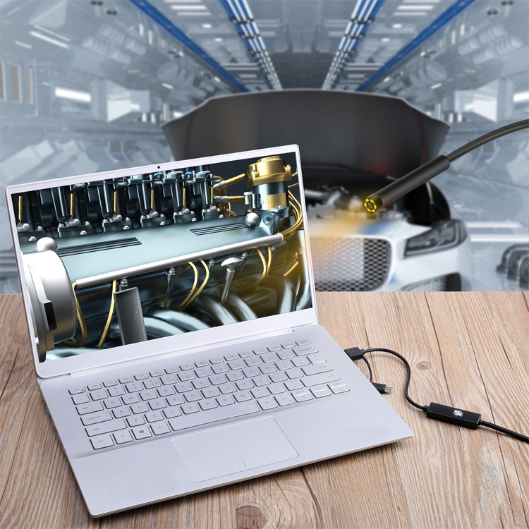 Factory Direct sales three-in-one mobile phone endoscope usb 7mm HD camera auto repair industrial pipe endoscope