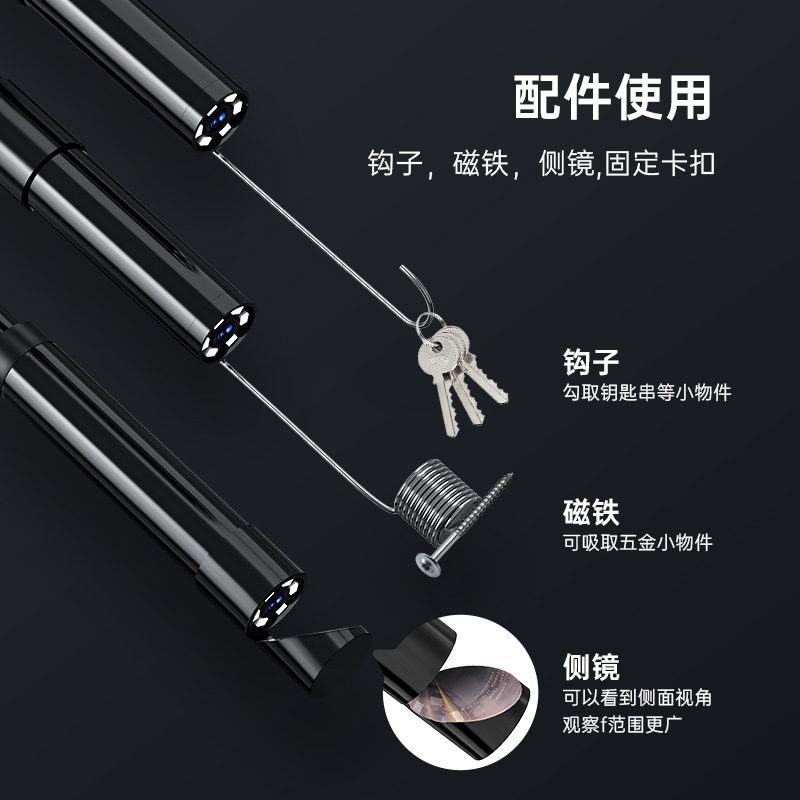 Popular 2.4inch Ips Handheld Endoscope with Screen Pipe 8mm High-Definition Camera Industrial Peekoscope