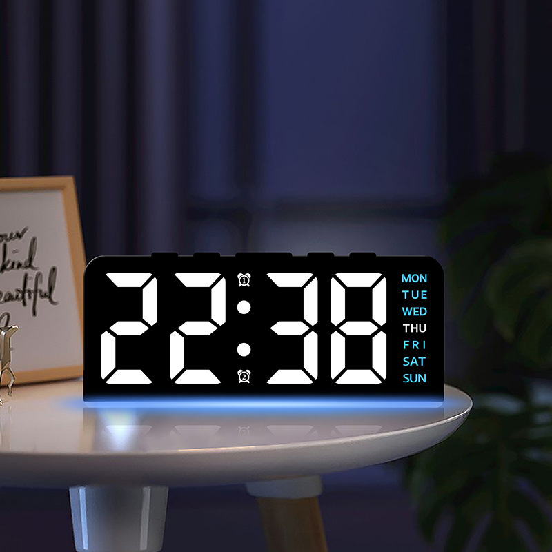 Cross-border atmosphere lamp innovative LED large character digital clock date desk clock multifunctional digital alarm clock GH8033