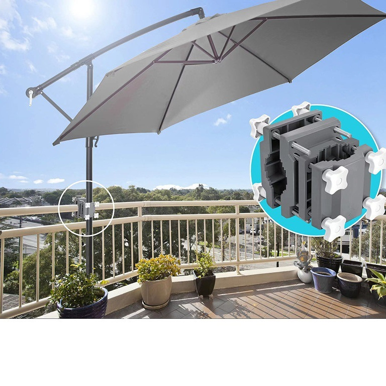Outdoor patio umbrella rack fixed railing bracket upright sun umbrella holder fixed bracket balcony bracket