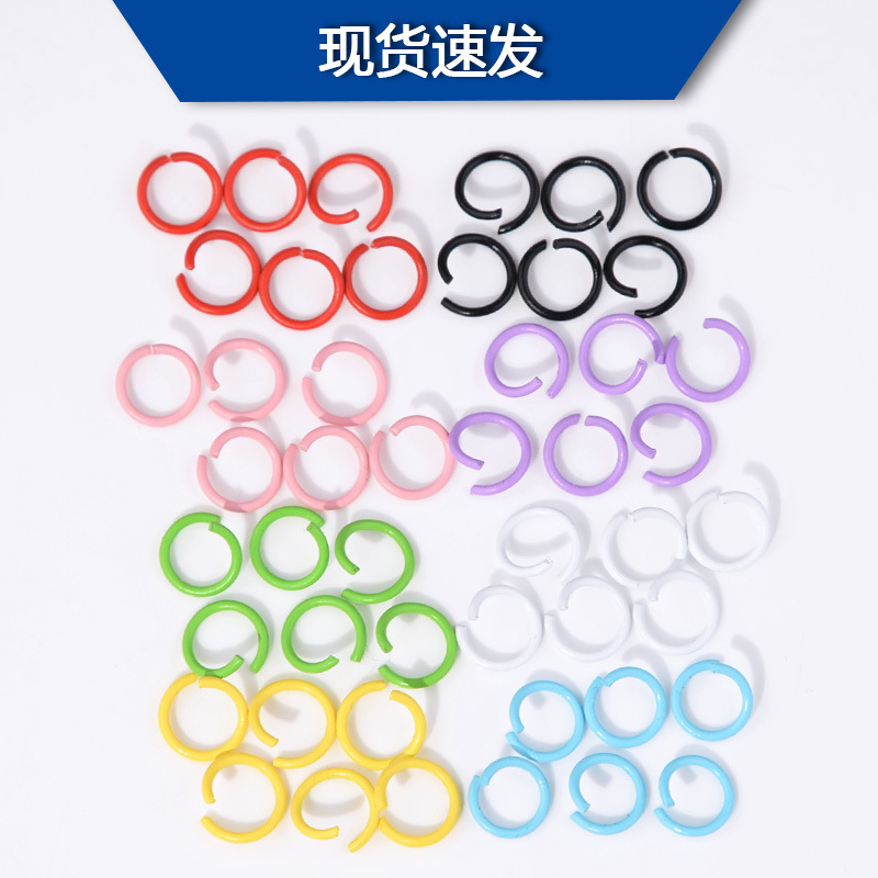 DIY jewelry accessories 1.2*10mm metal color paint single ring connection ring with manual hanging ring open ring