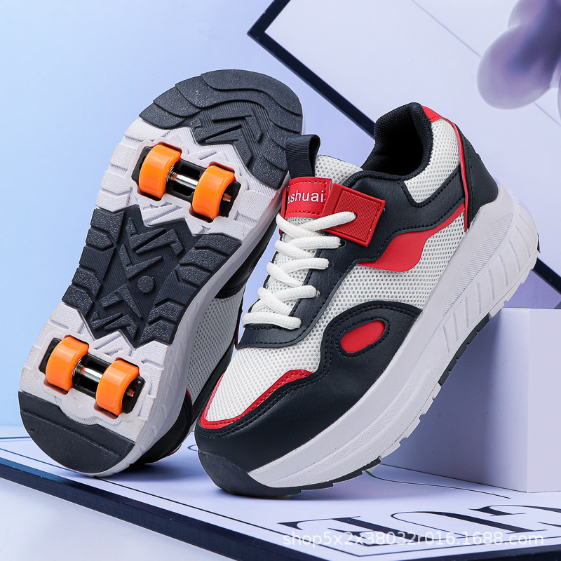 New Four-Wheel Heelys Shoes for Boys and Girls, Detachable Transforming Shoes, Roller Skates with Wheels, Dropshipping