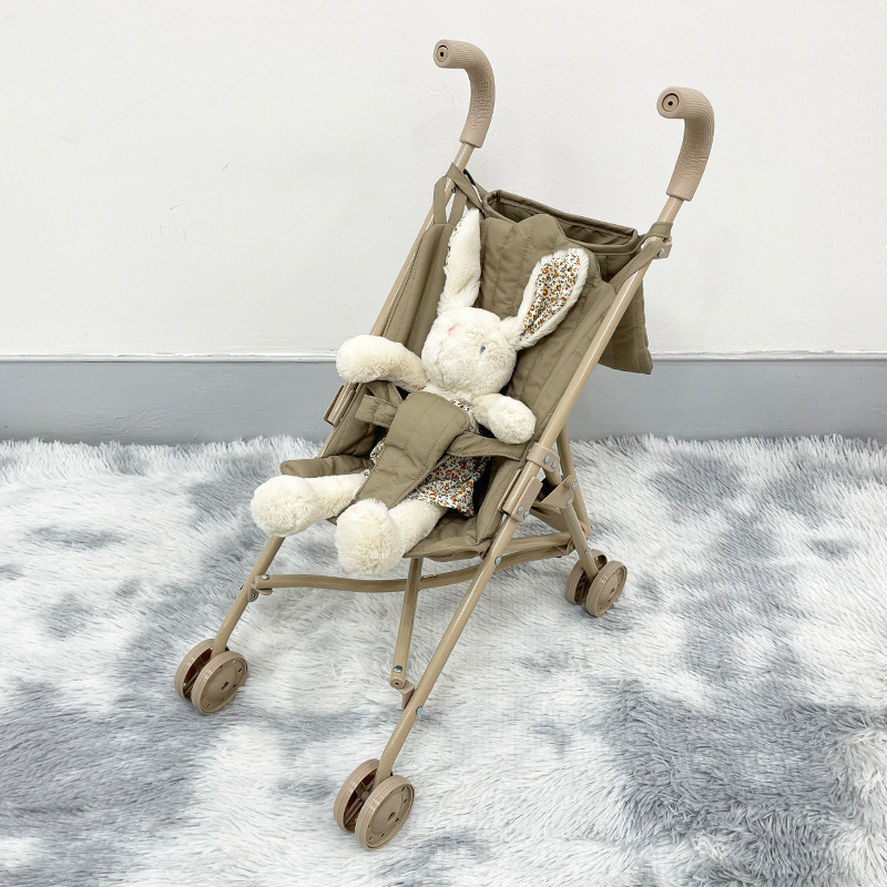 Cross-Border New Product Hot Sale High-End Artificial Baby Stroller Neutral Ins Style Gray Green Toy Doll Stroller