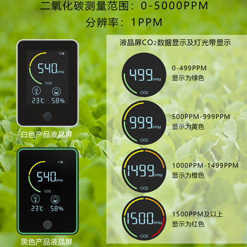 Air quality detector CO2 carbon dioxide detector air detector temperature and humidity gas sensor