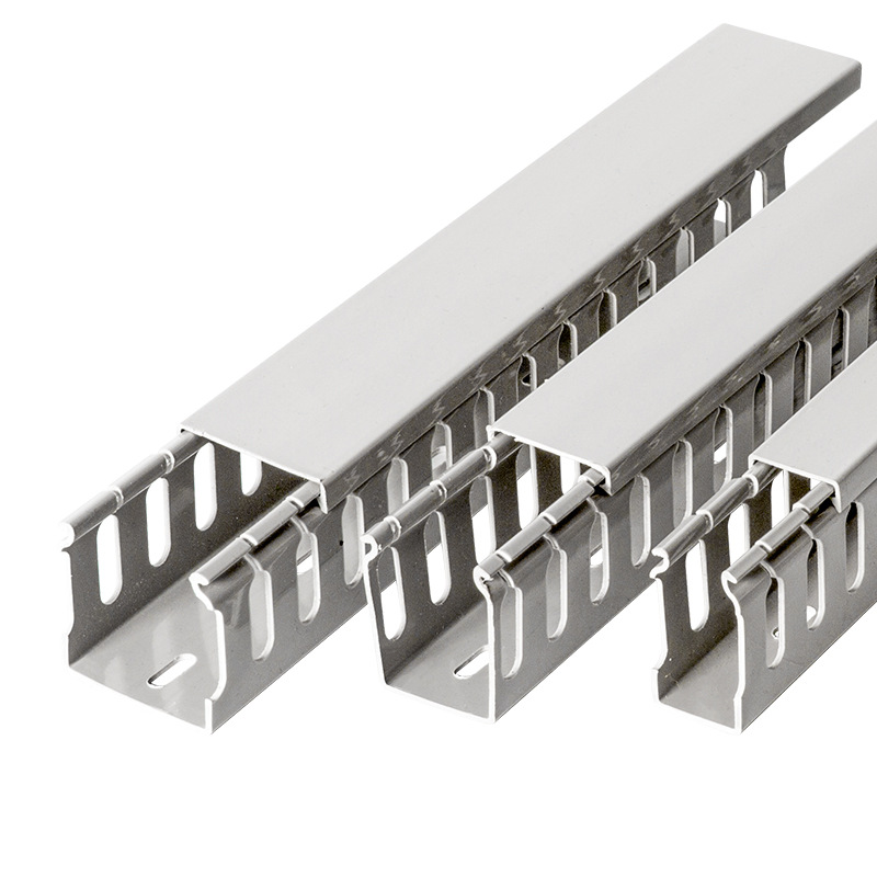 Pvc Wire Duct Flame-Retardant Electrical Cabinet Wire Management Tool Gray Plastic Wire Duct Thickened Distribution Cabinet Industrial Wiring Duct