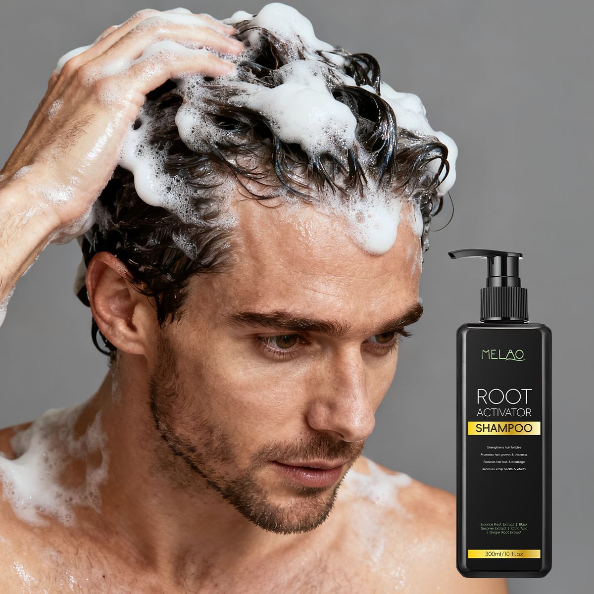 Cross-Border Men's Shampoo Gently Cleanses Scalp, Moisturizes Hair Roots, Refreshing Shampoo Root Activator