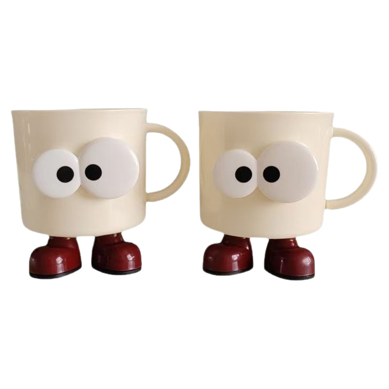 Cute Student Toothbrush Cup with Big Eyes, High Aesthetic Value, Gum Protection, Brushing Teeth, Children's Household Washing Cup, Couple's Toothbrush Holder