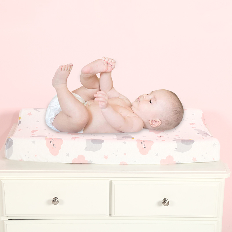 Cross-Border Baby Touch Table Urine Changing Table Cover Soft Knitted Printed Changing Cover Diaper Table Removable Cloth Cover