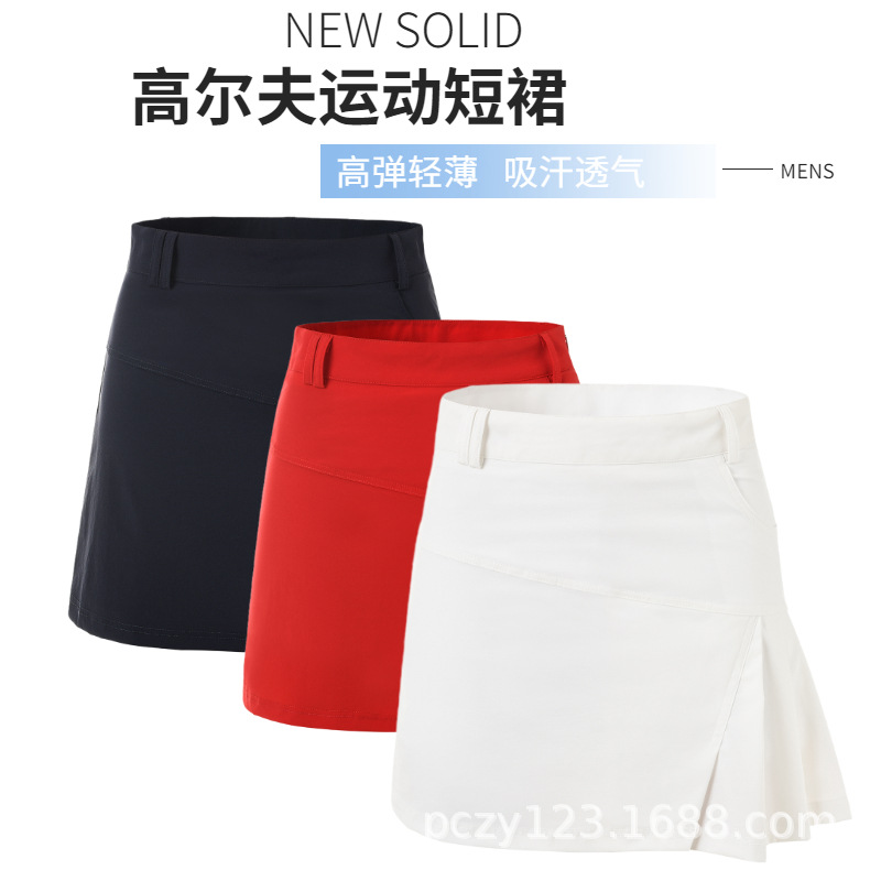 Женская одежда для гольфа в наличии, быстро сохнущая, имитация двух предметов, летняя, плиссированная спортивная юбка, высокая талия