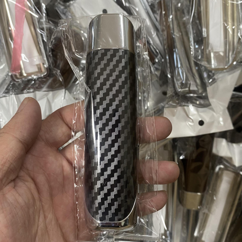 Cross-Border Popular Car Handbrake Cover with Carbon Fiber Pattern, Handbrake Cover, Handbrake Decorative Cover, Protective Cover, Peach Wood Color, Blister Packaging for Car Use
