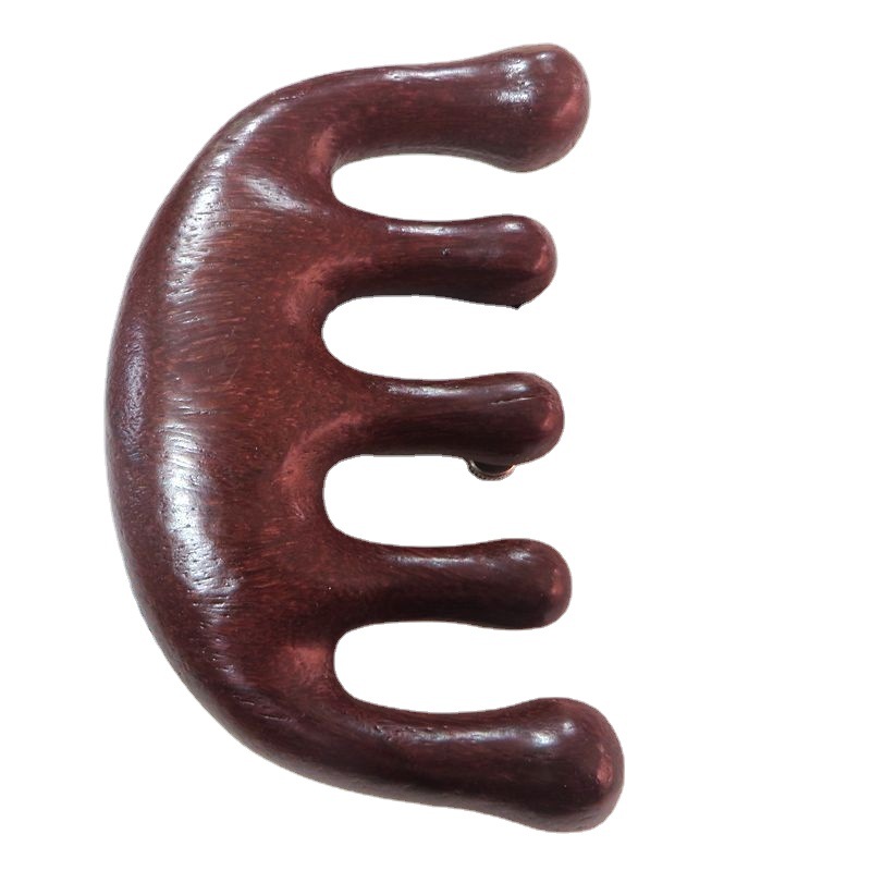 Five-tooth Wooden Comb Sandalwood Five-tooth Massage Comb Head Meridian Comb Women's Anti-static Head Therapy Wide-tooth Massage Headskin Comb
