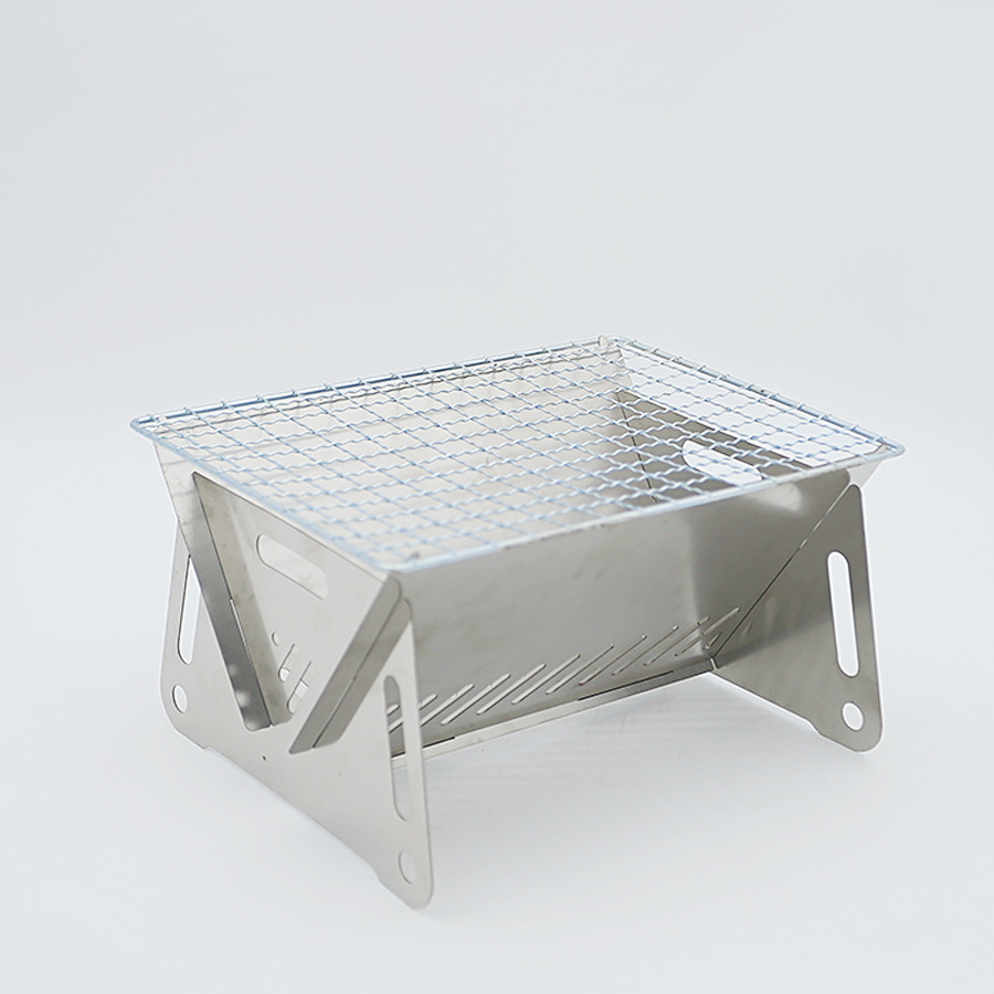 Outdoor Folding Card Stove Stainless Steel Fire Stove Barbecue Stove Wood Stove Camping Supplies Disposable Charcoal Stove