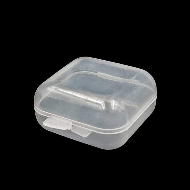 Transparent Plastic Small Square Box Earplug Box Pp Pen Tip Small Square Box Mini Small Box with Lid Storage Small Box
