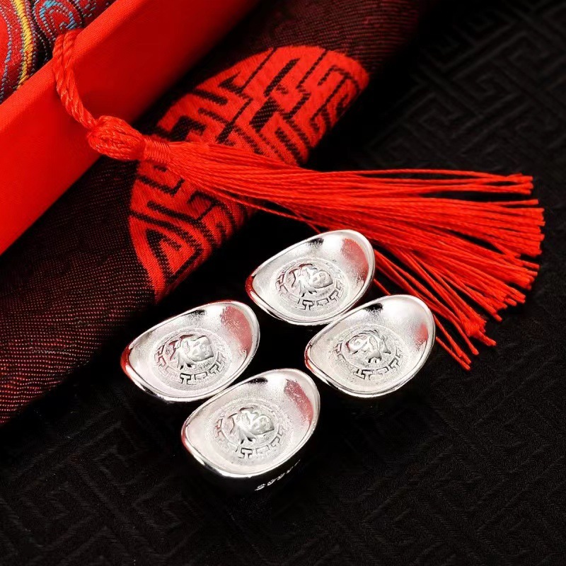 Hot Selling Mini Small Alloy Ingot Ornaments Mini Metal Gold Ingot Silver Ingot Office Supplies Crafts Wholesale