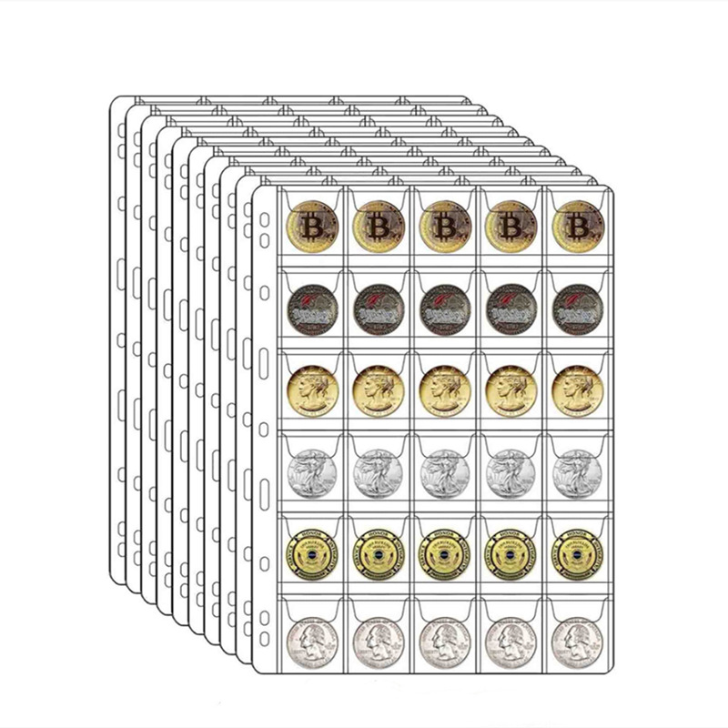 Eva Commemorative Coin Favorites Loose-leaf 20 30 42 Pocket Loose-leaf pvc Transparent Coin Collection Book Inner Page in stock