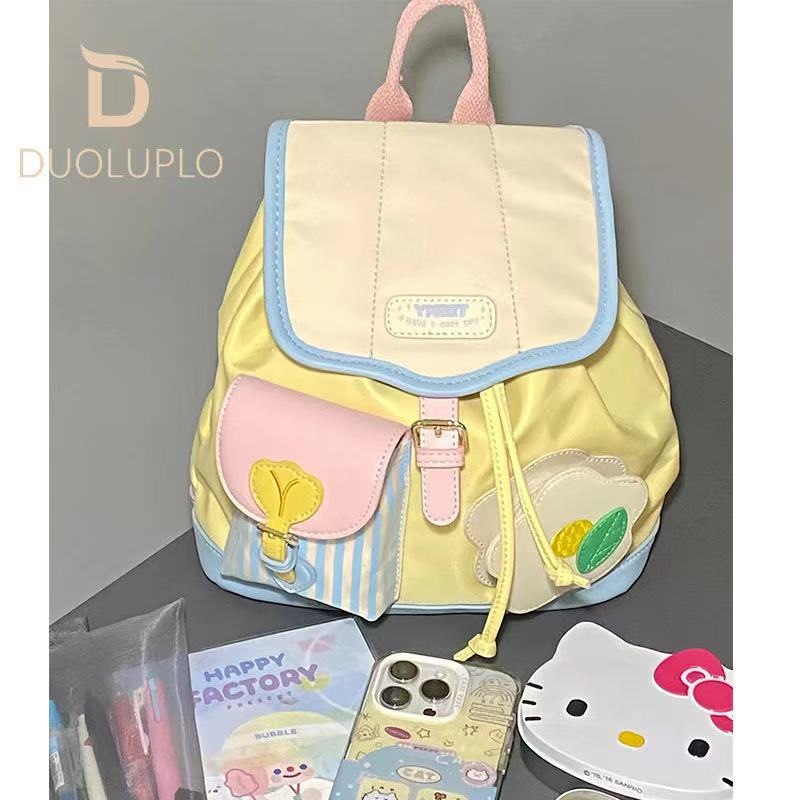 Cute Mini Backpack 2025 New Korean Style Travel Bag College Student Contrast Color School Bag Fashion Casual Backpack Trendy