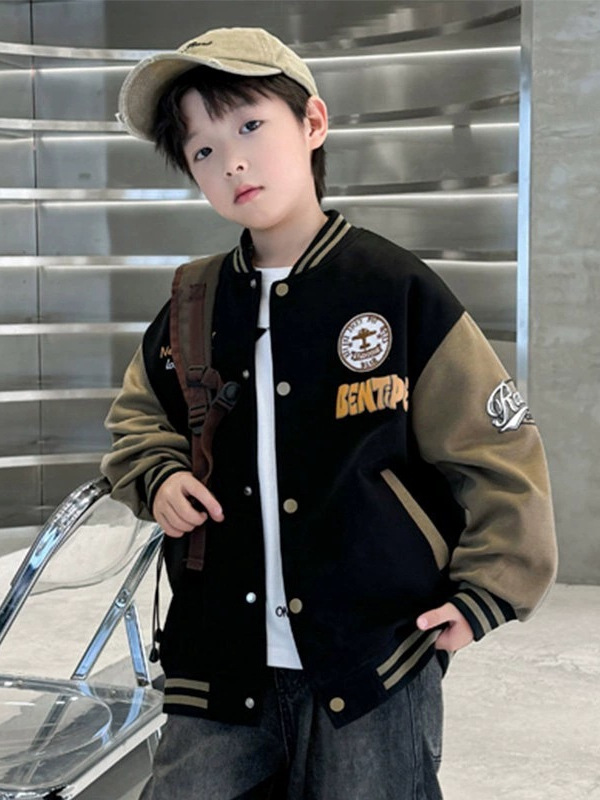 Boys' Spring and Autumn Jacket 2025 New Boys' Autumn Sports Baseball Jacket for Older Children Stylish Cardigan Top Trendy