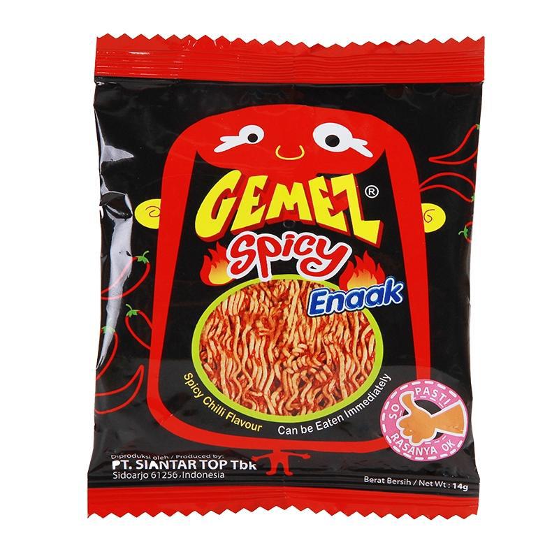 Indonesian Imported Gemez Enaak Chicken Noodles Barbecue Spicy Crispy Noodles Snack Noodles 14G/16G/Pack