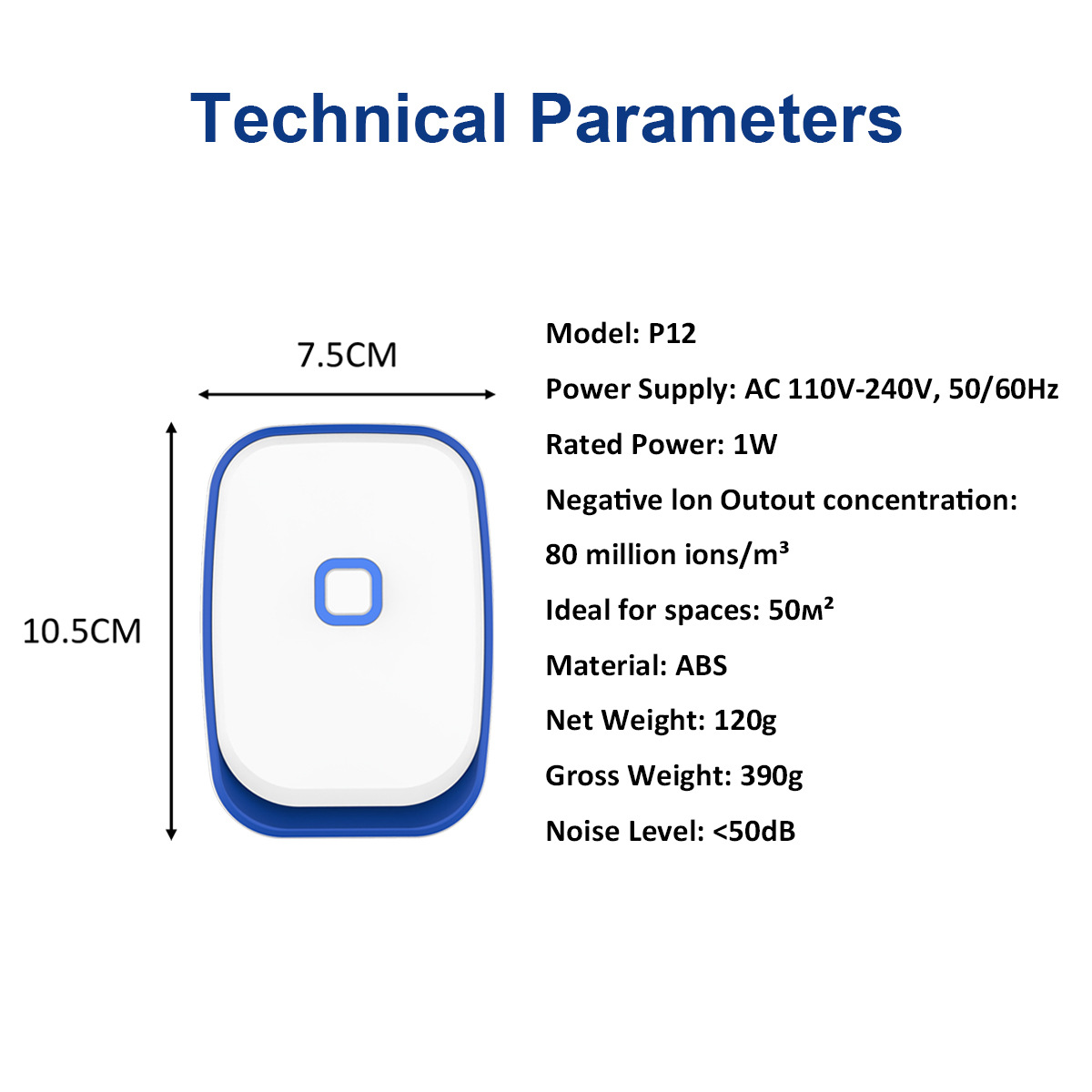 Mini Negative Ion Generator, Air Purification, Formaldehyde Removal, Smoke Odor Removal, Silent Design, Energy Saving and Environmental Protection